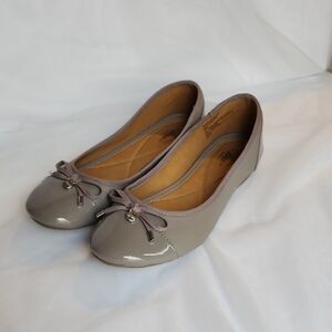 G.H. Bass & Co. Taupe Patent Ballet Flats